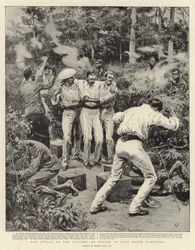 Der Angriff auf die Kolonne, ein Versuch, Major Crawford zu retten